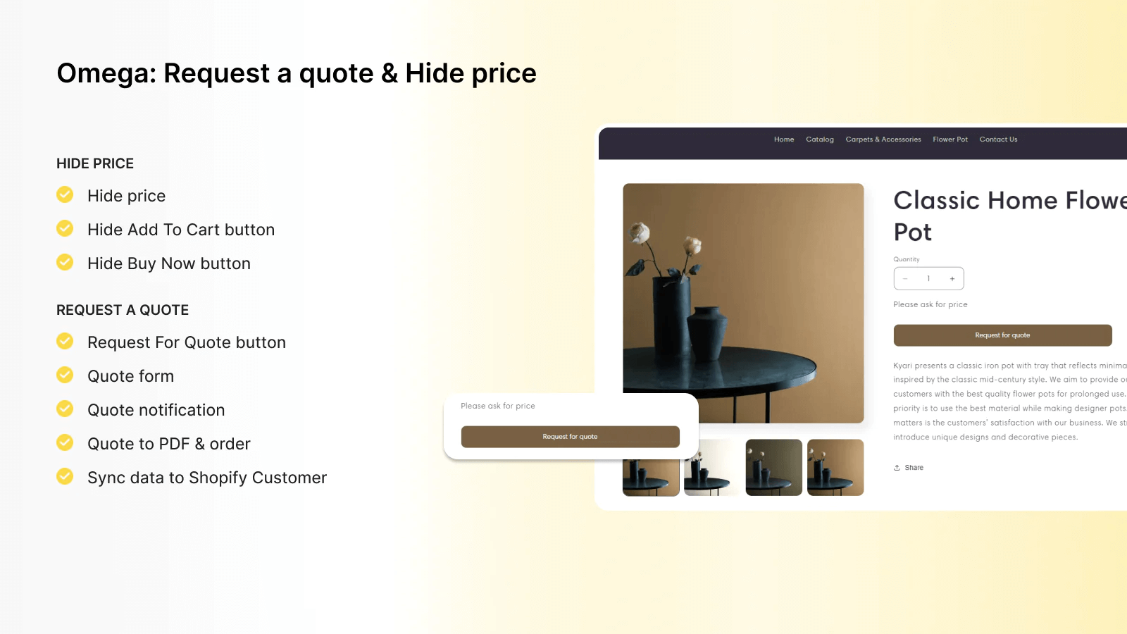 O:Request a Quote ‑ Hide Price