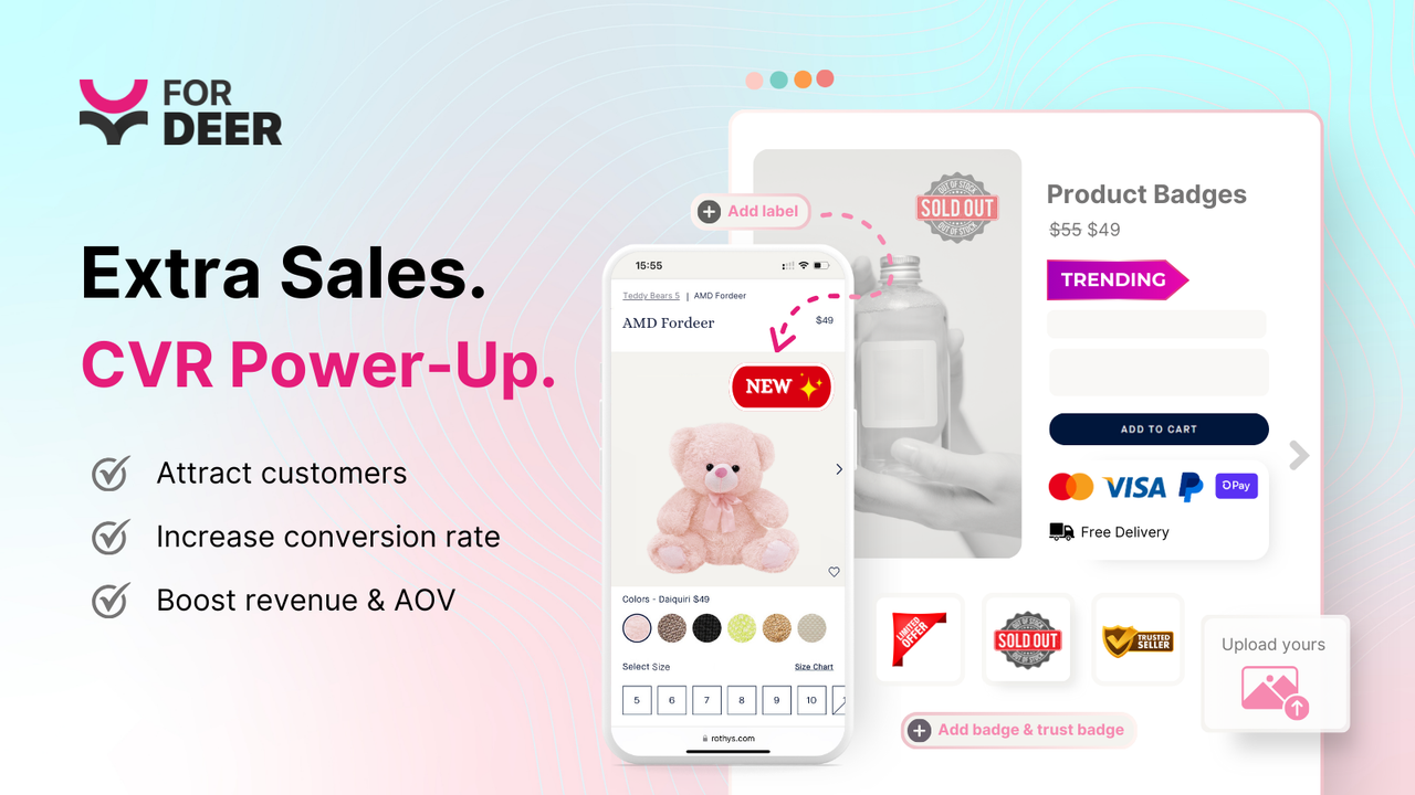 Fordeer: Product Labels‑Badges