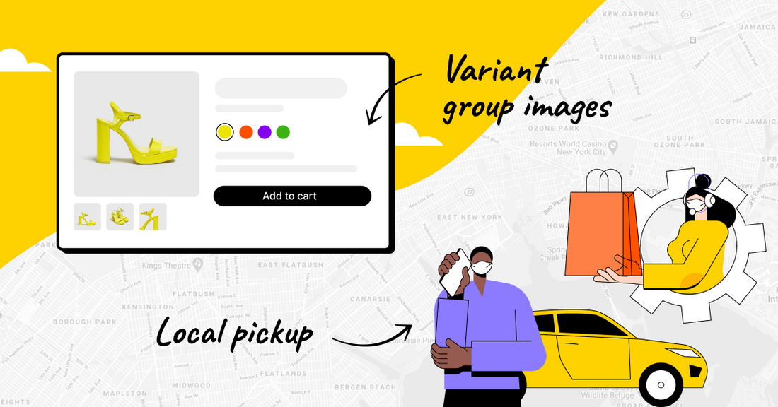 Minimog 3.0 updates - New Features: Variant Group Images and Local Pickup for a better Shopify checkout experience