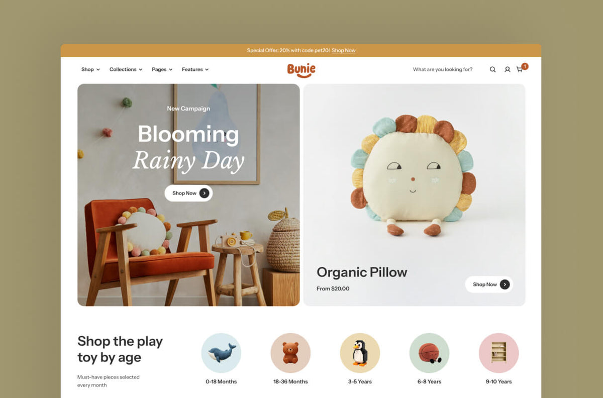 Bunie preset homepage