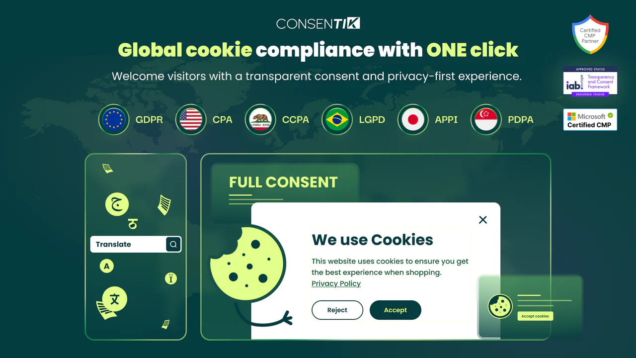  Consentik GDPR Cookie Banner