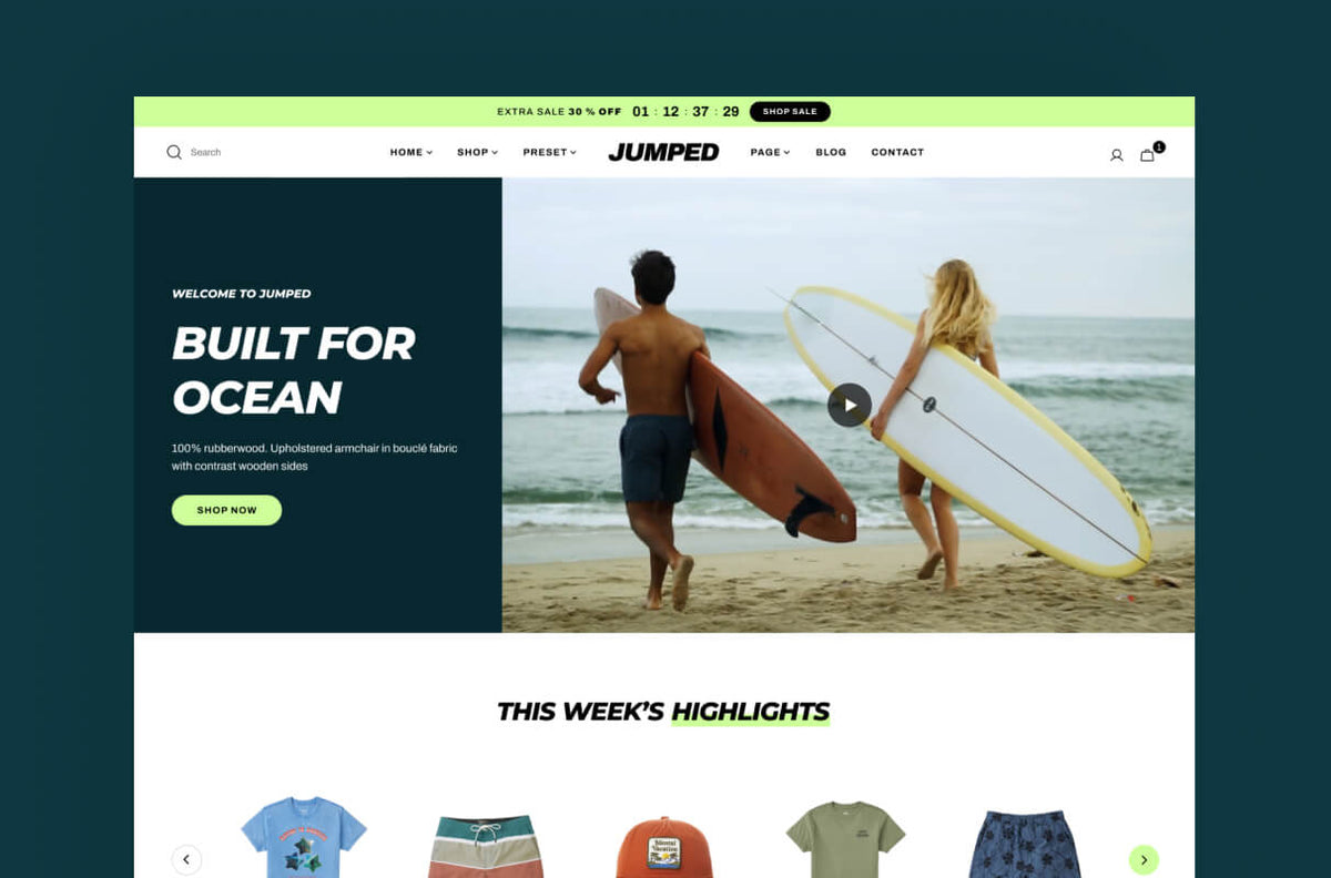 Jumped preset homepage