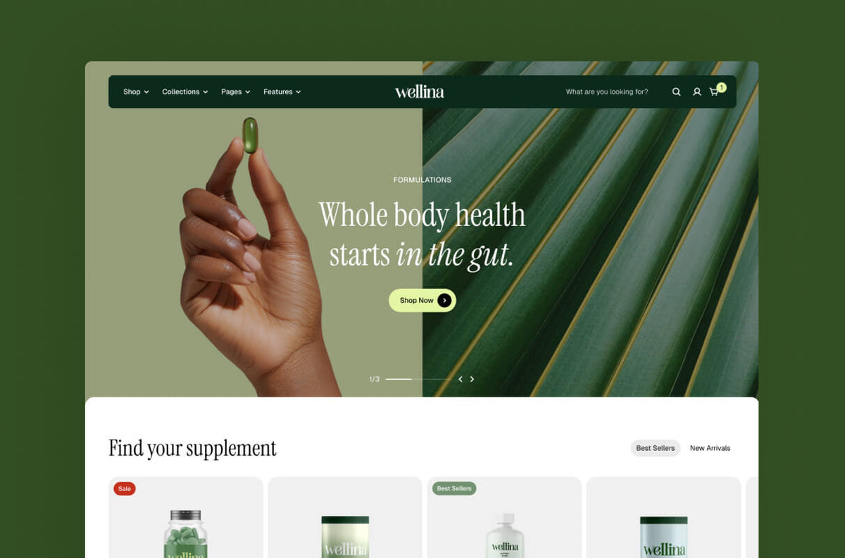 Wellina preset homepage