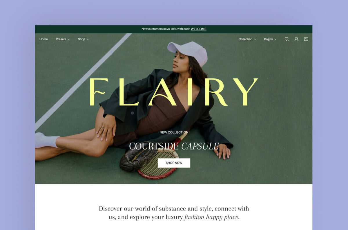 Zest preset homepage